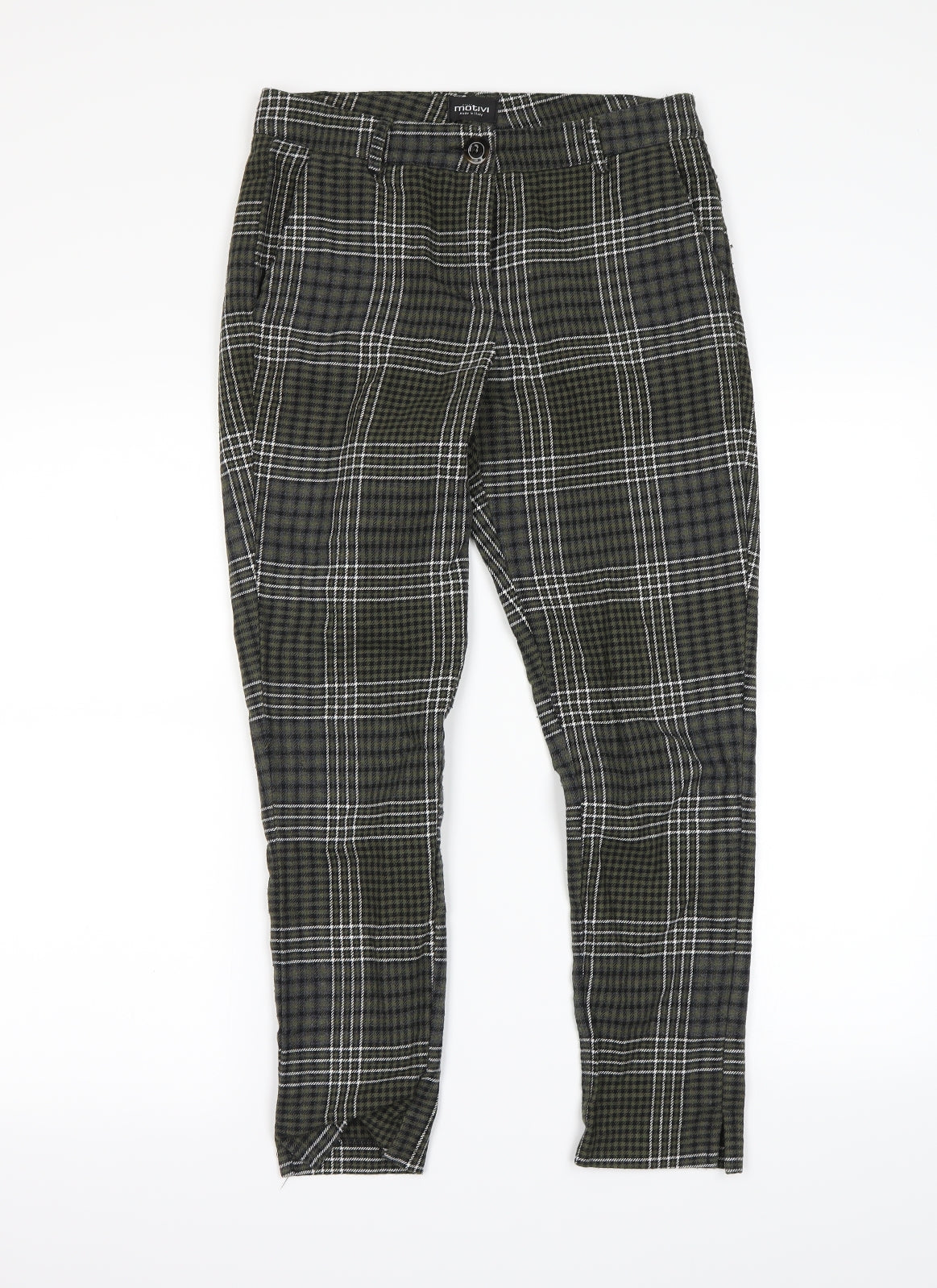 MOTIVI Womens Green Check  Dress Pants Trousers Size 6 L25 in