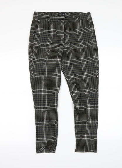 MOTIVI Womens Green Check  Dress Pants Trousers Size 6 L25 in