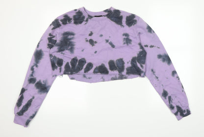 Pretty little thing Womens Purple Polka Dot  Pullover Jumper Size 6