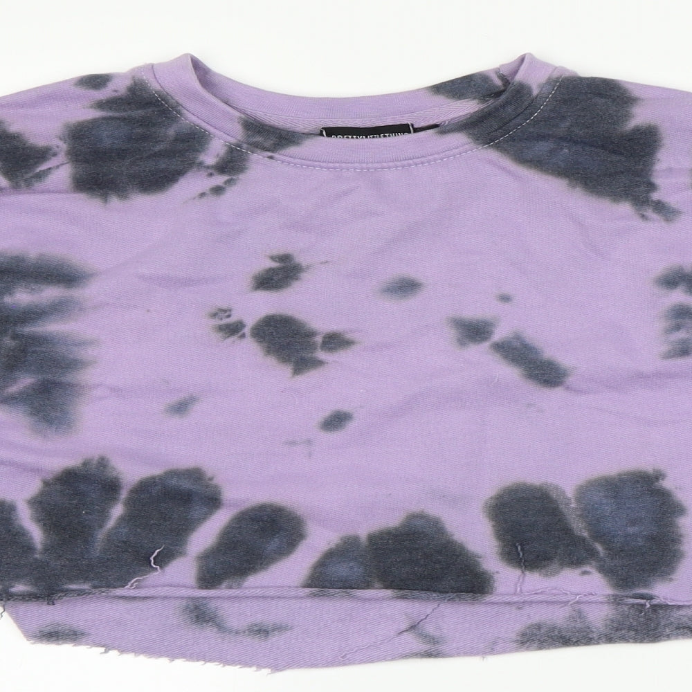 Pretty little thing Womens Purple Polka Dot  Pullover Jumper Size 6
