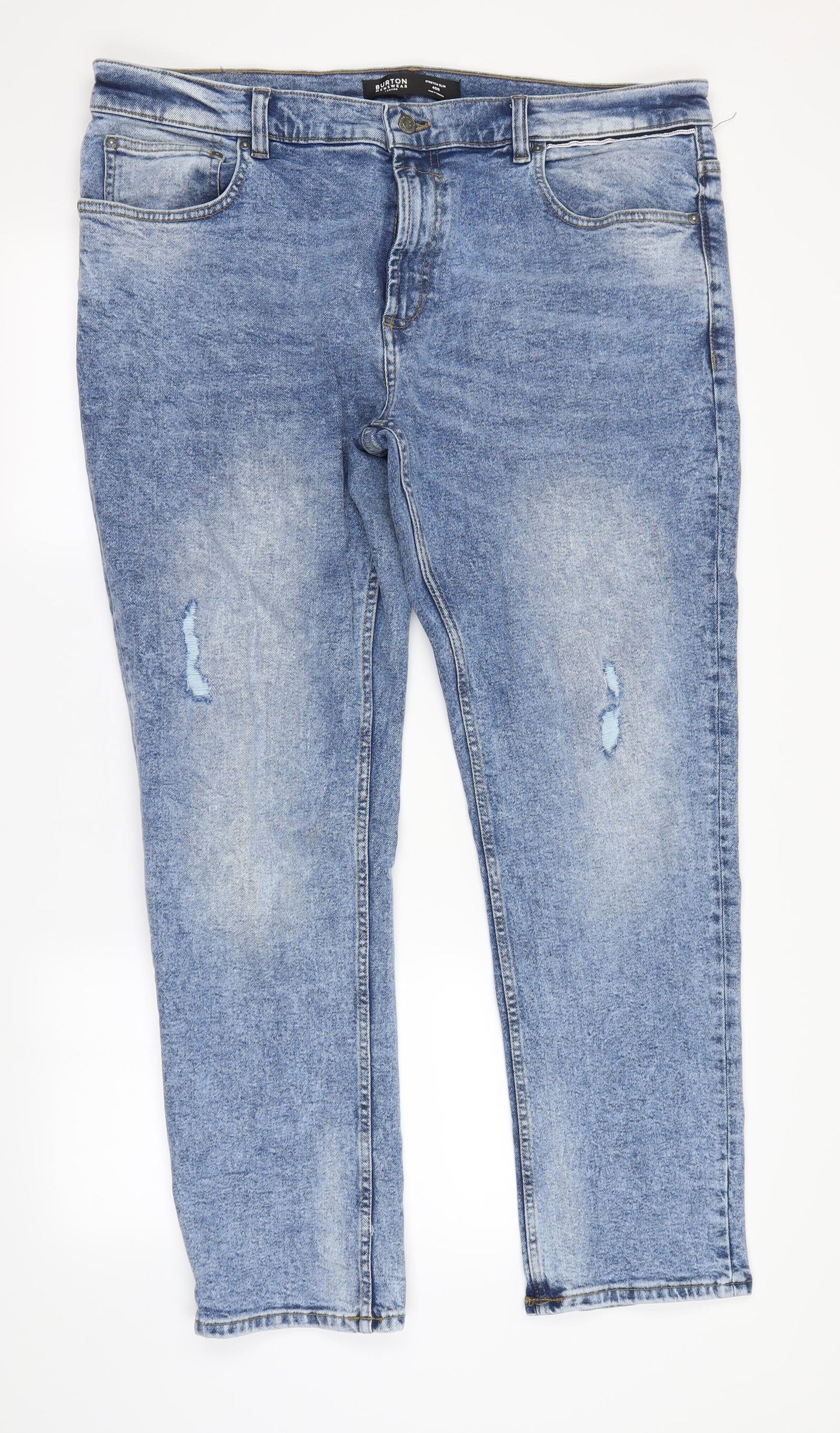 Burton Menswear Mens Blue  Denim Straight Jeans Size L L29 in