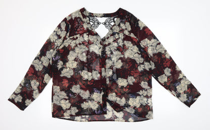 Womens UK Size XL Preworn Multicoloured Basic Button-Up