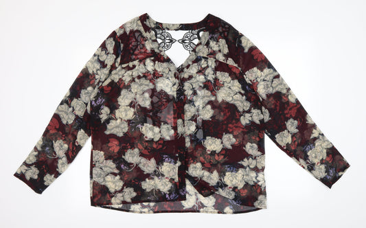 Womens UK Size XL Preworn Multicoloured Basic Button-Up