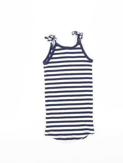 Country Road Girls Blue Striped  Camisole T-Shirt Size 7 Years