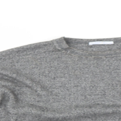 Zara Womens Grey   Pullover Jumper Size S  - CROPPED distressed neckline