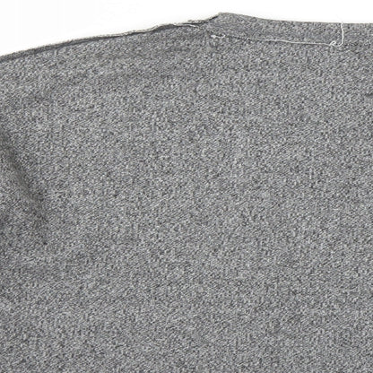 Zara Womens Grey   Pullover Jumper Size S  - CROPPED distressed neckline
