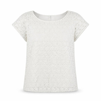 Index Womens White Floral  Basic Blouse Size M