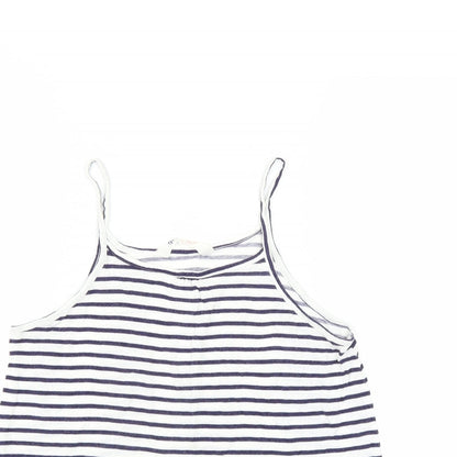 H&M Girls Blue Striped  Camisole T-Shirt Size 14 Years