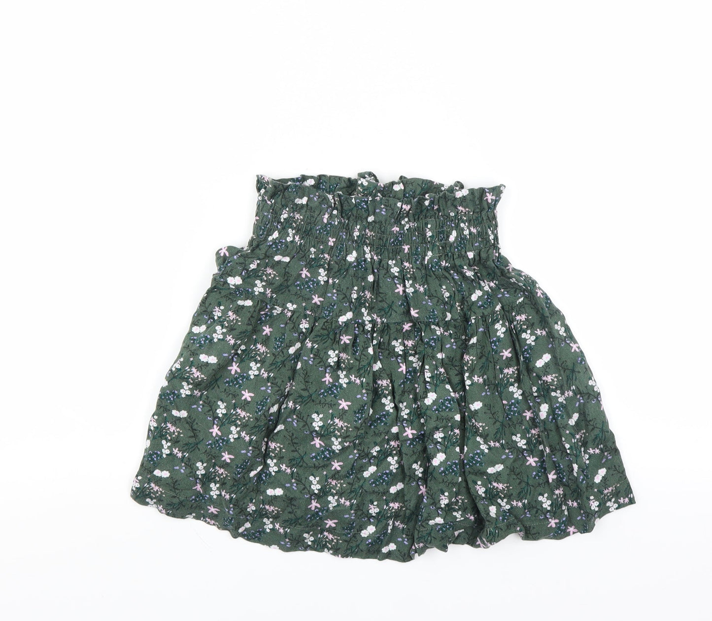 Dunnes Stores Girls Green Floral  A-Line Skirt Size 10 Years