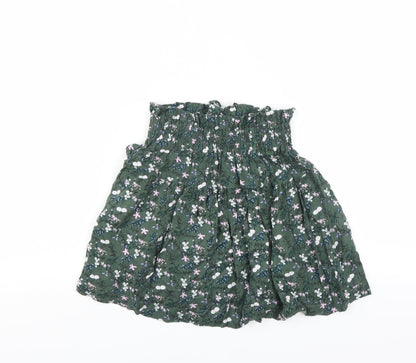 Dunnes Stores Girls Green Floral  A-Line Skirt Size 10 Years