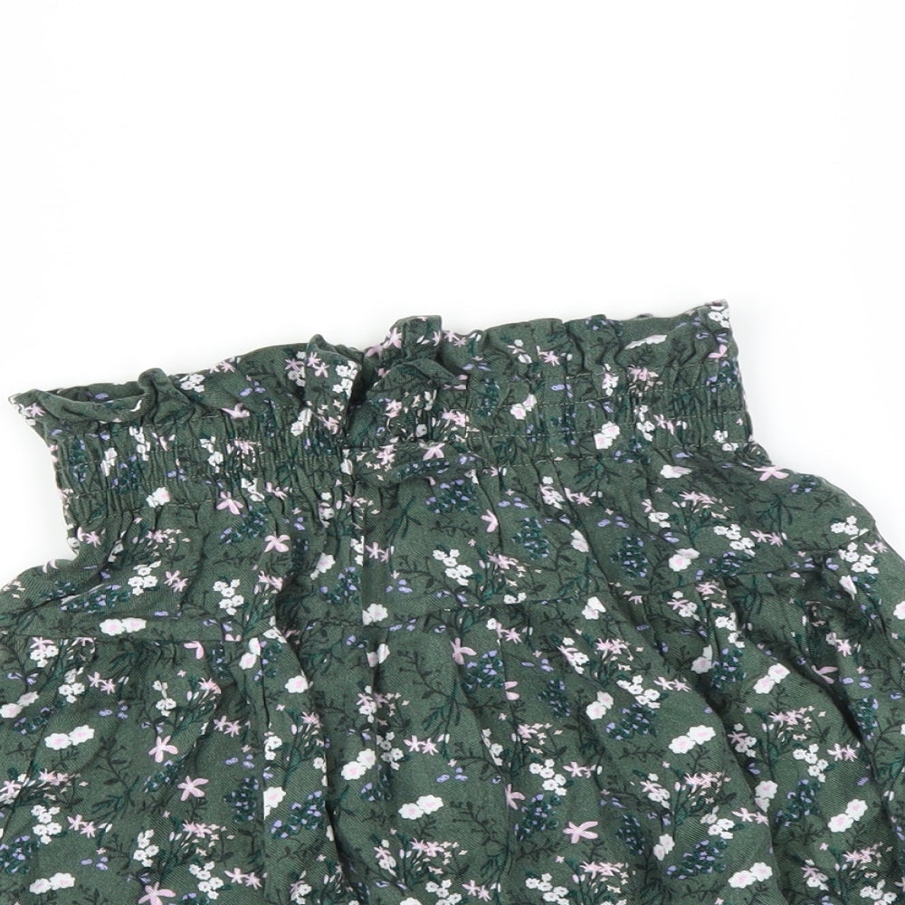 Dunnes Stores Girls Green Floral  A-Line Skirt Size 10 Years