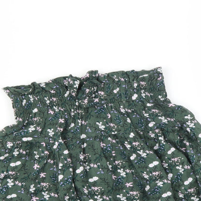 Dunnes Stores Girls Green Floral  A-Line Skirt Size 10 Years