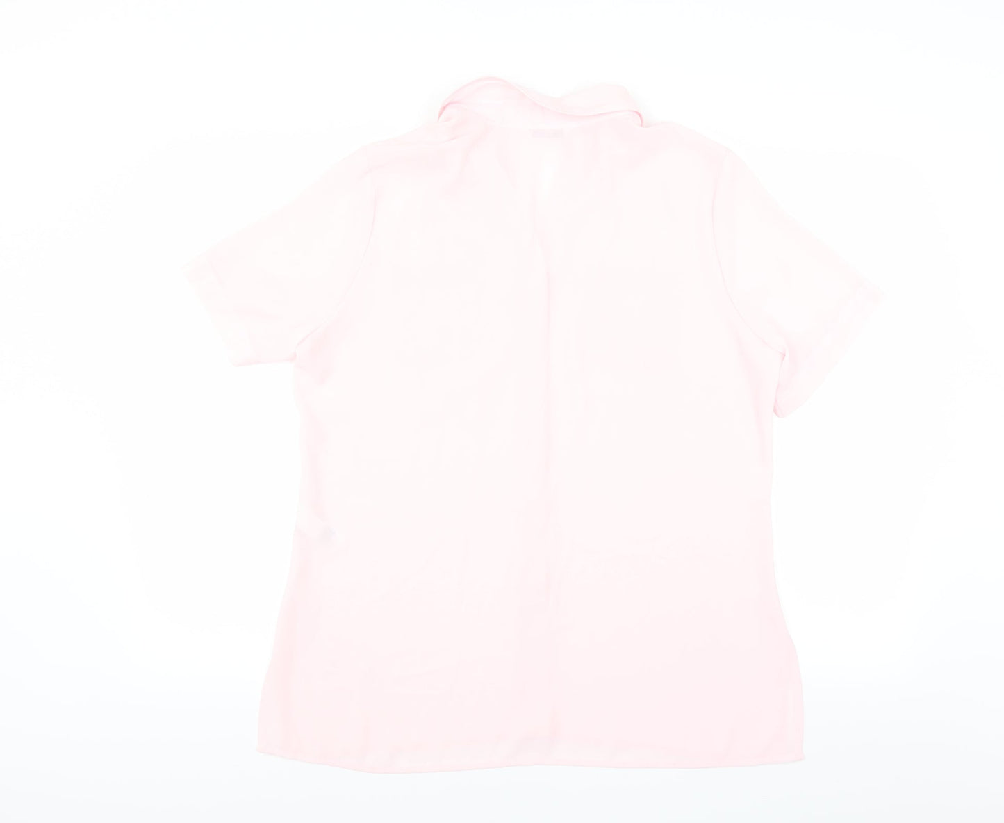 Womens UK Size 14 Marks and Spencer Pink Basic Button-Up