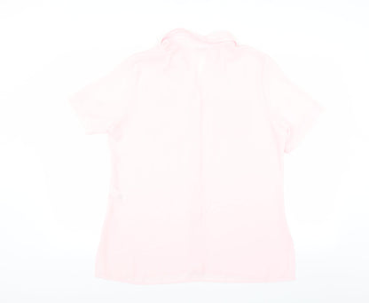 Womens UK Size 14 Marks and Spencer Pink Basic Button-Up