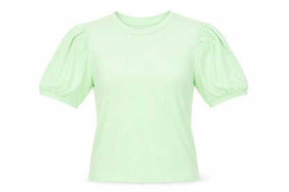 Womens UK Size XS Pieces Green Basic T-Shirt