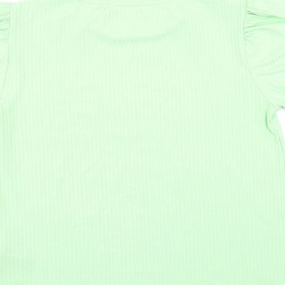 Womens UK Size XS Pieces Green Basic T-Shirt