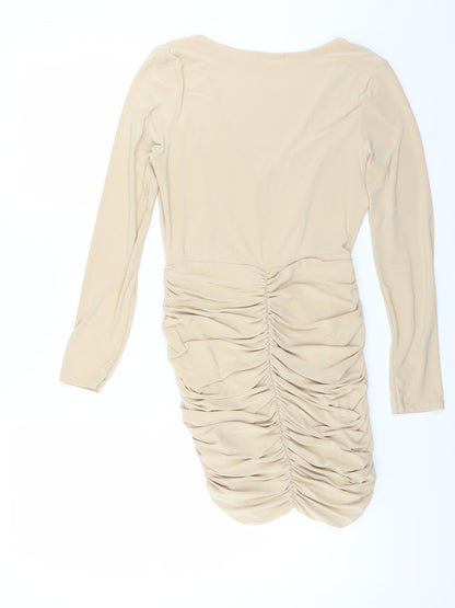 PRETTYLITTLETHING Womens Beige   Bodycon  Size 12