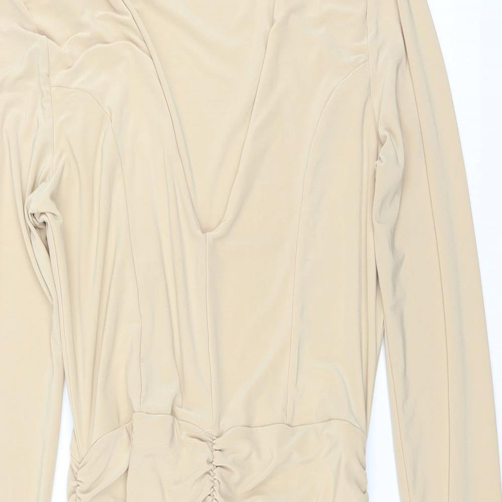 PRETTYLITTLETHING Womens Beige   Bodycon  Size 12