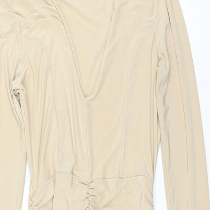 PRETTYLITTLETHING Womens Beige   Bodycon  Size 12