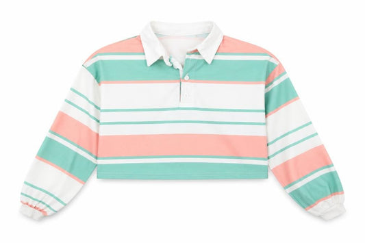 Preworn Womens Green Striped  Pullover Jumper Size S  - CROPPED