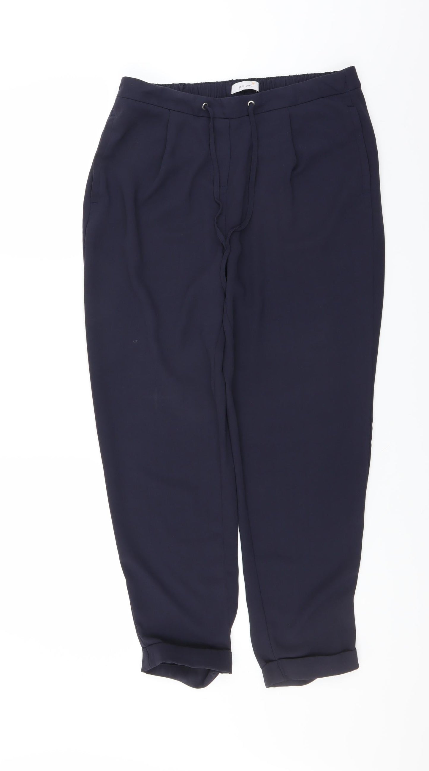 Womens UK Size 12 Marks and Spencer Regular Fit  Blue Trousers