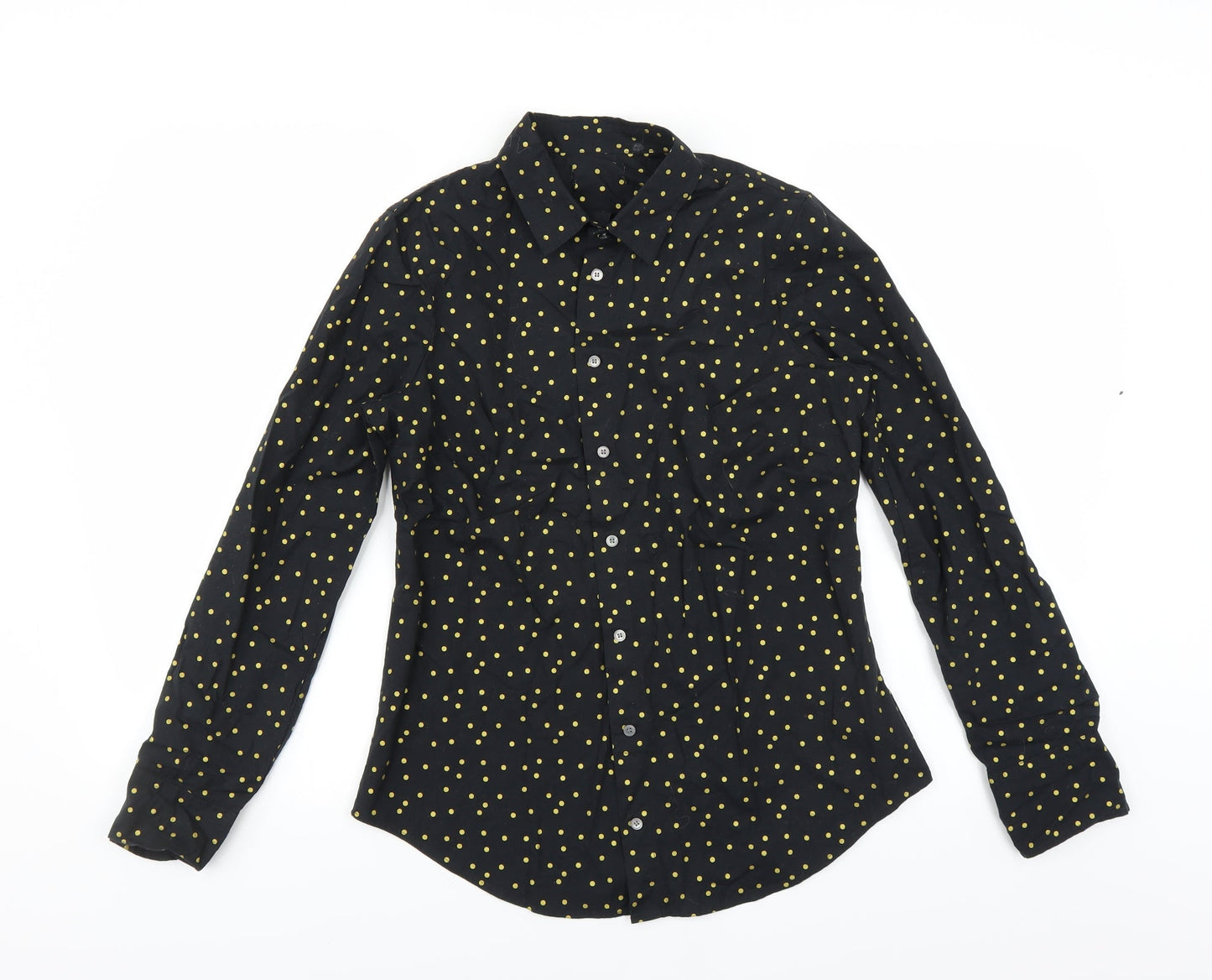 Womens UK Size  Preworn Black Basic Button-Up