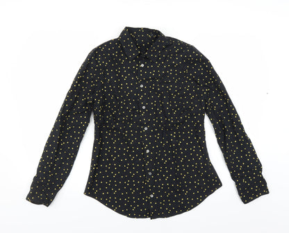 Womens UK Size  Preworn Black Basic Button-Up