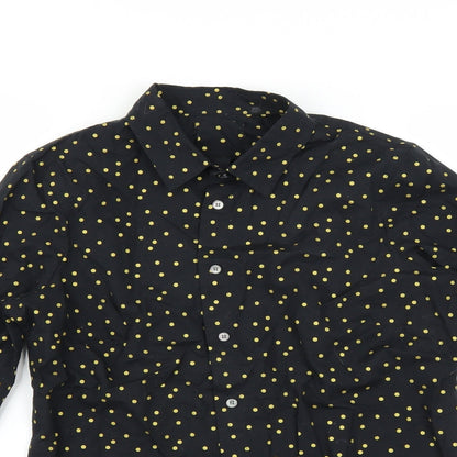 Womens UK Size  Preworn Black Basic Button-Up