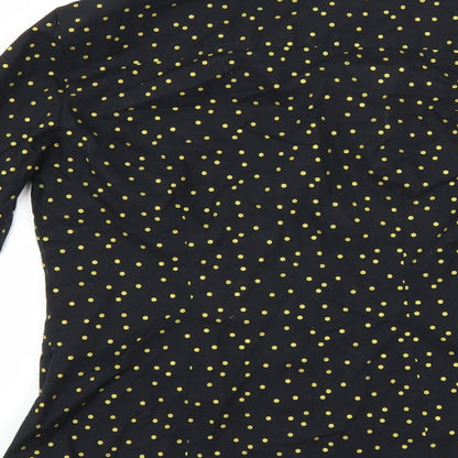 Womens UK Size  Preworn Black Basic Button-Up
