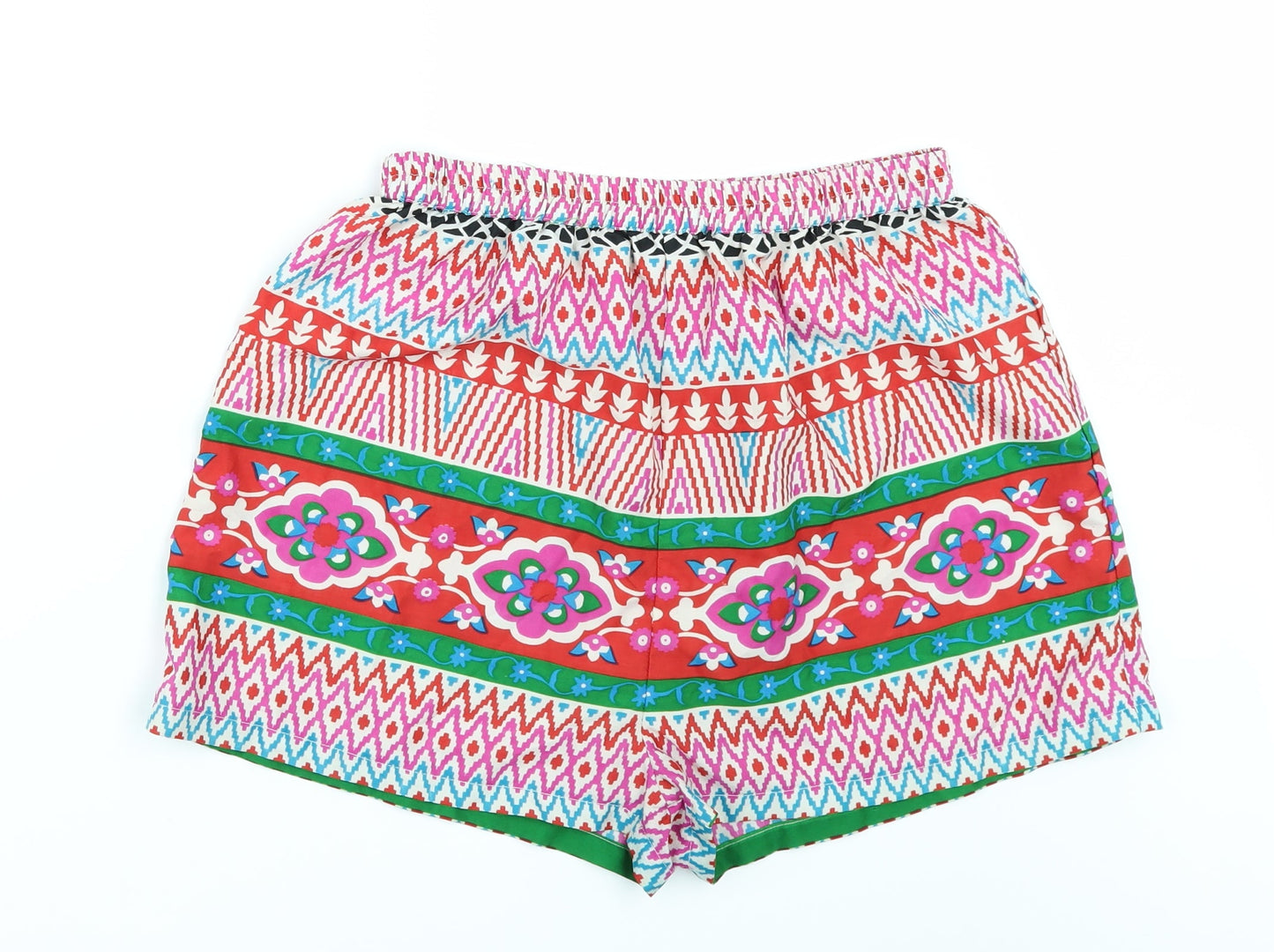 Nasty Gal Womens Multicoloured Geometric  Paperbag Shorts Size 12