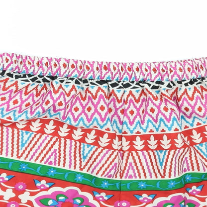 Nasty Gal Womens Multicoloured Geometric  Paperbag Shorts Size 12