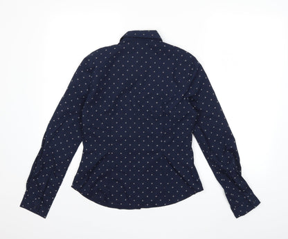 Womens UK Size 8 Marks and Spencer Blue Basic Button-Up
