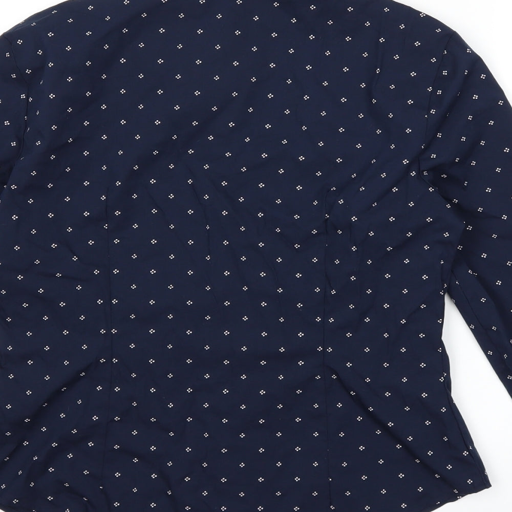 Womens UK Size 8 Marks and Spencer Blue Basic Button-Up