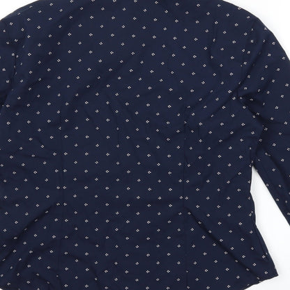 Womens UK Size 8 Marks and Spencer Blue Basic Button-Up