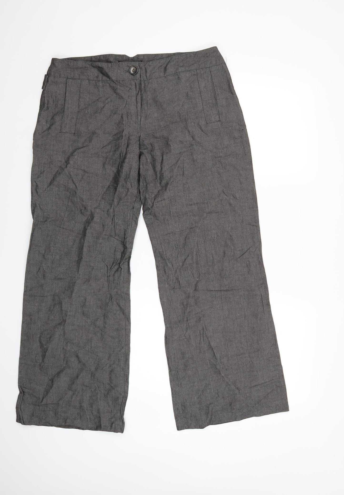 Womens UK Size 14 Marks and Spencer Regular Fit  Grey Trousers