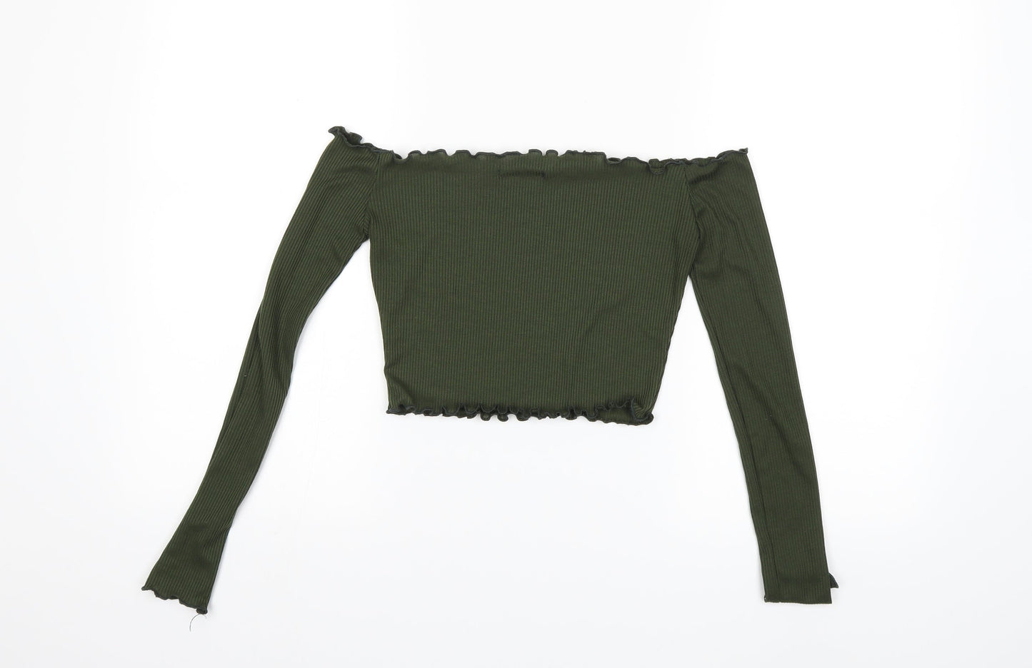 PRETTYLITTLETHING Womens Green   Basic Blouse Size 4