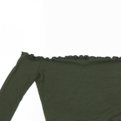 PRETTYLITTLETHING Womens Green   Basic Blouse Size 4