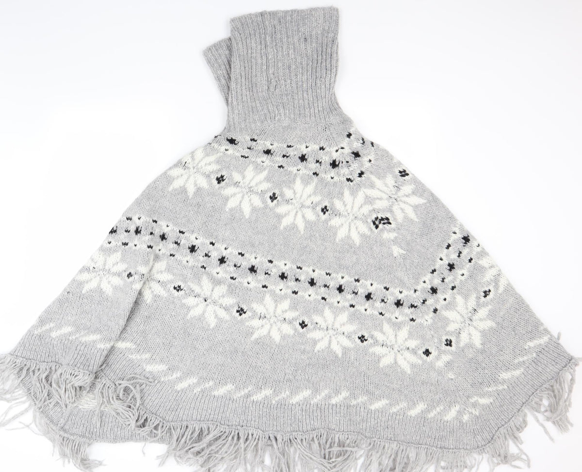 NEXT Womens Grey Floral  Pullover Jumper Size L