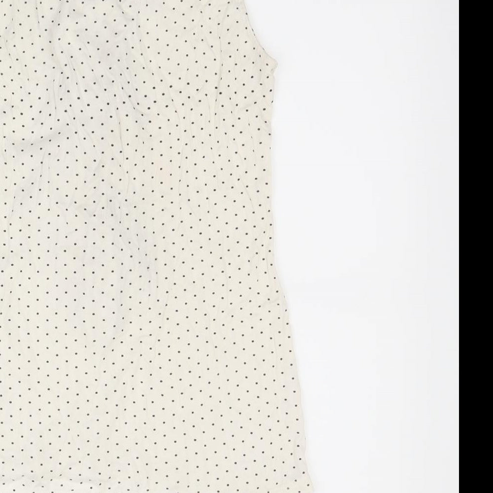ginger Womens White Polka Dot  Basic T-Shirt Size M