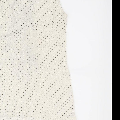 ginger Womens White Polka Dot  Basic T-Shirt Size M