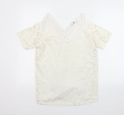 Womens UK Size 12 Very White Basic T-Shirt