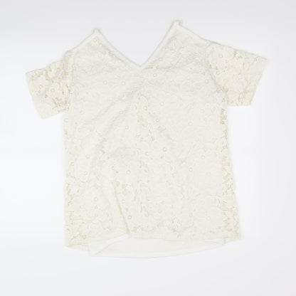 Womens UK Size 12 Very White Basic T-Shirt