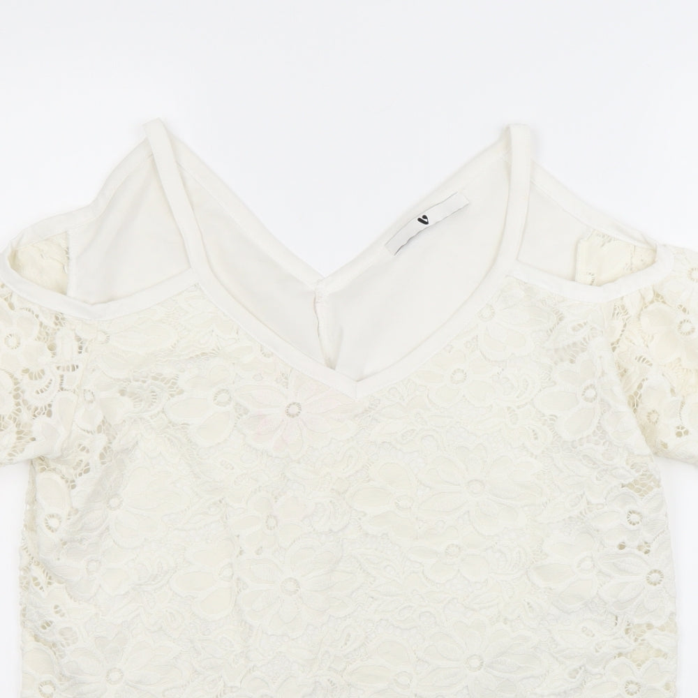 Womens UK Size 12 Very White Basic T-Shirt