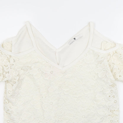 Womens UK Size 12 Very White Basic T-Shirt