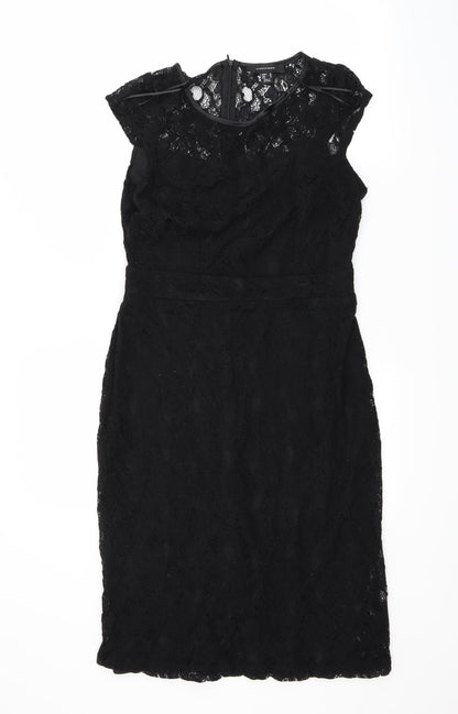 Atmosphere Womens Black Floral  A-Line  Size 10