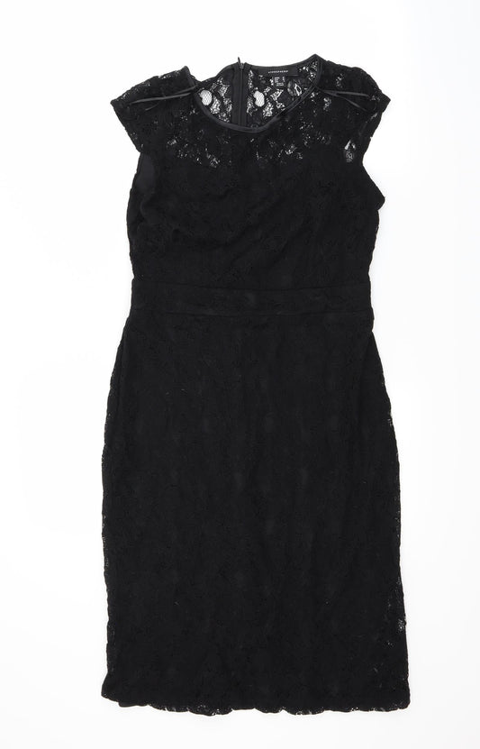 Atmosphere Womens Black Floral  A-Line  Size 10