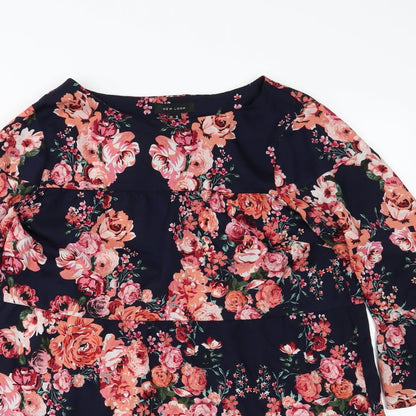 New Look Womens Blue Floral  Shift  Size 10