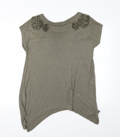 Womens UK Size M H&M Green Basic T-Shirt