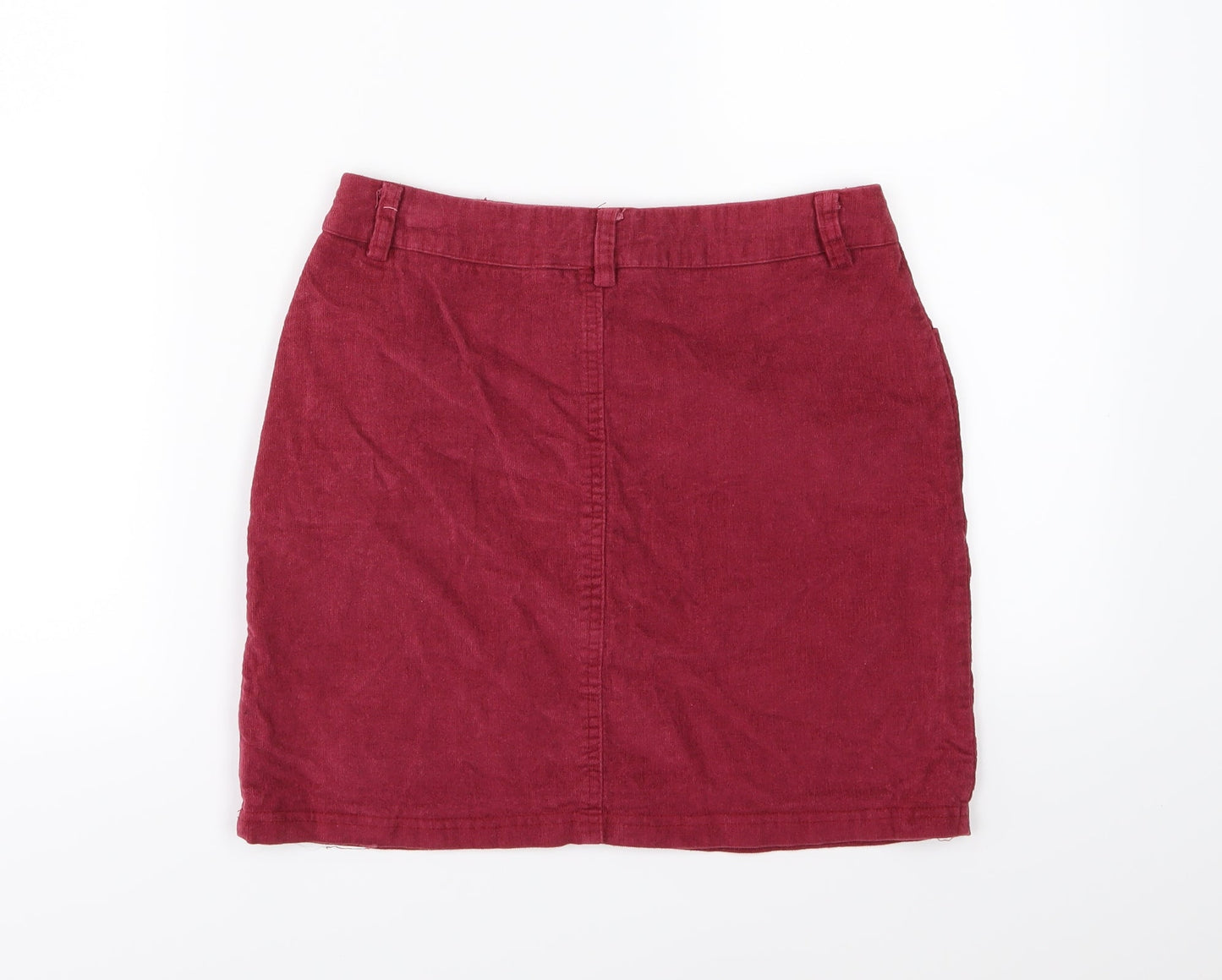 Missguided Womens Red  Corduroy A-Line Skirt Size 10