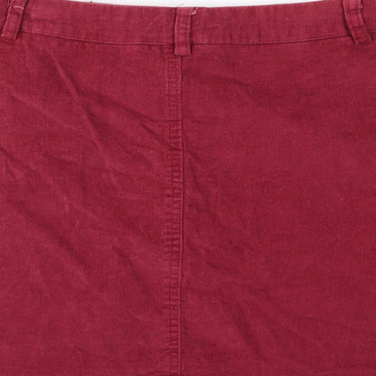 Missguided Womens Red  Corduroy A-Line Skirt Size 10